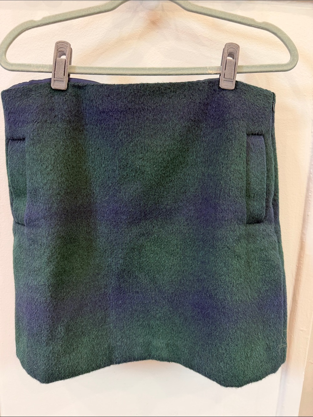LOFT Dark Green Wool Mini Skirt